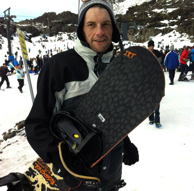 Shane with snowboard